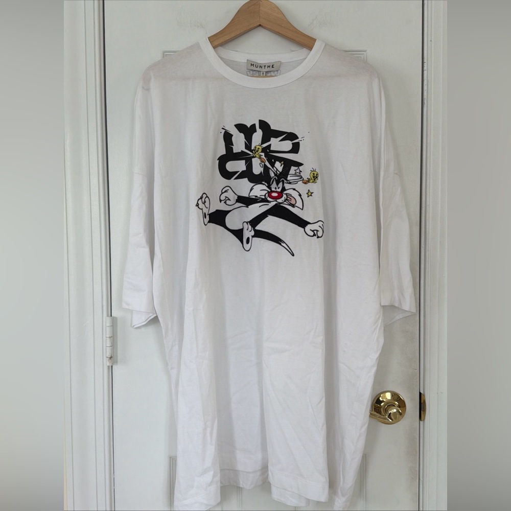 Looney Tunes X MUNTHE LADIES’ SYLVESTER THE CAT Tweety T-SHIRT Sz 36 NWT RARE